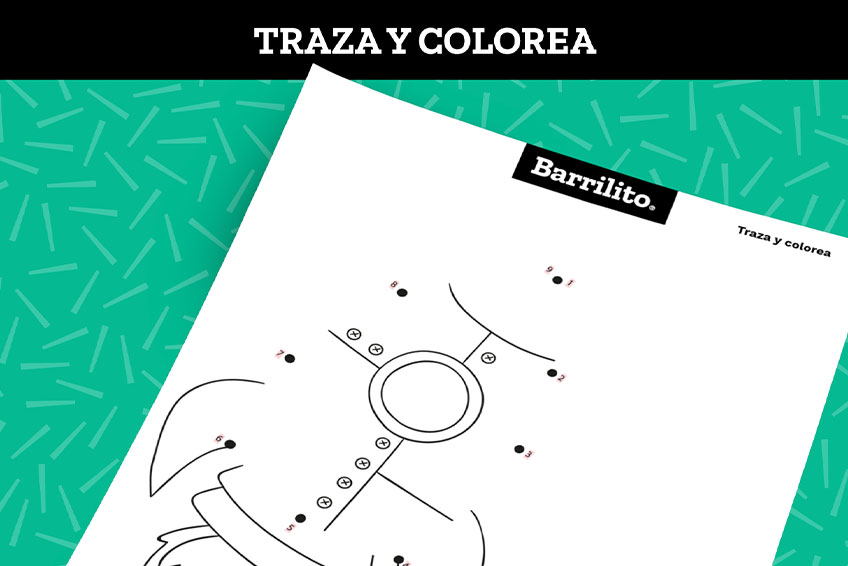Traza y colorea el cohete