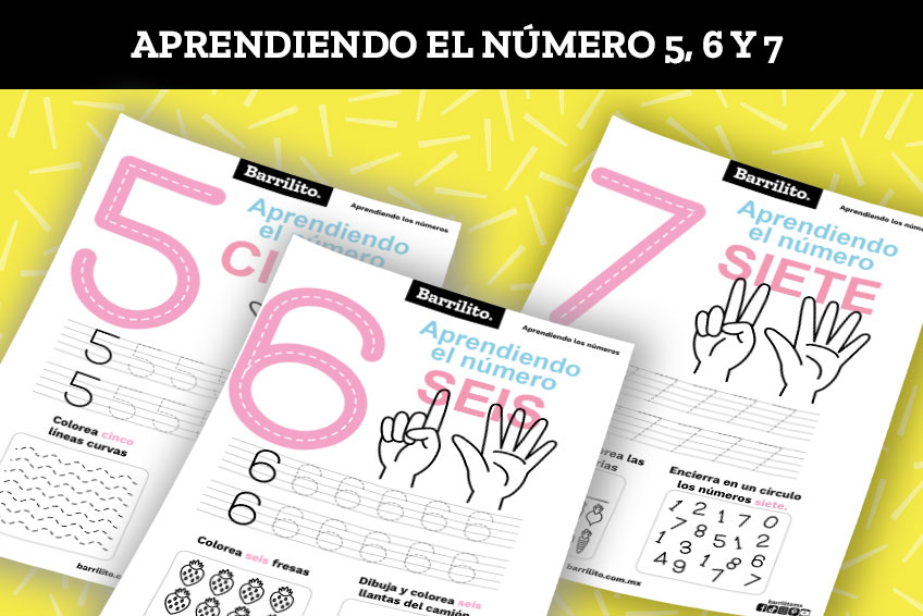 Aprendiendo los números 5, 6 y 7