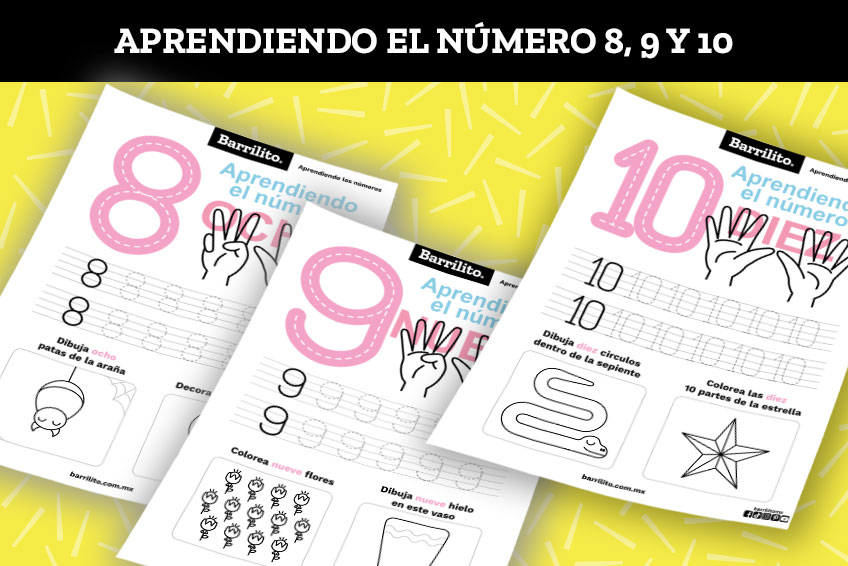 Aprendiendo los números 8, 9 y 10
