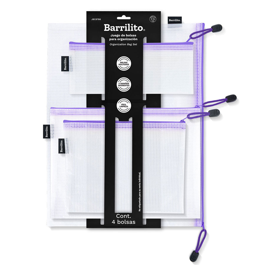 Bolsas Organizadoras multiusos con cierre, set de 4 bolsas