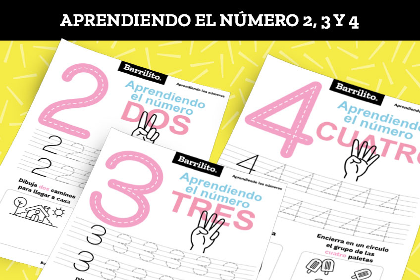Aprendiendo los números 2, 3 y 4
